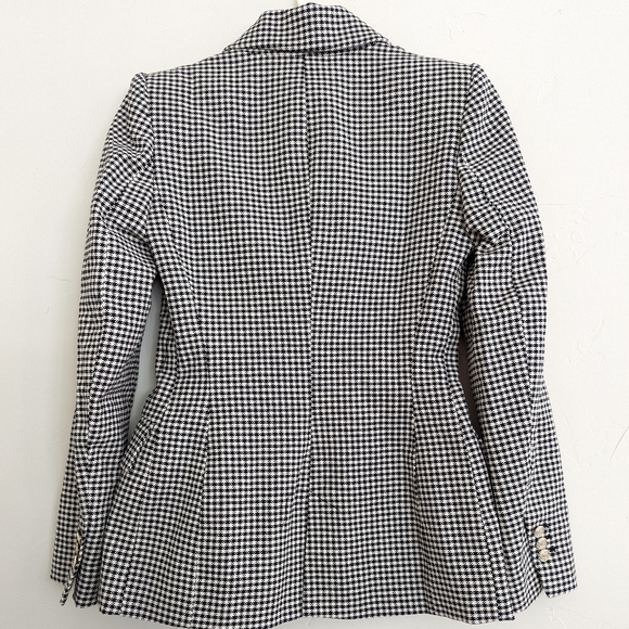 COPY - ZARA NWT CHECKERED HOUNDSTOOTH BLAZER GOLD BUTTONS BLACK WHITE - Picture 15 of 16